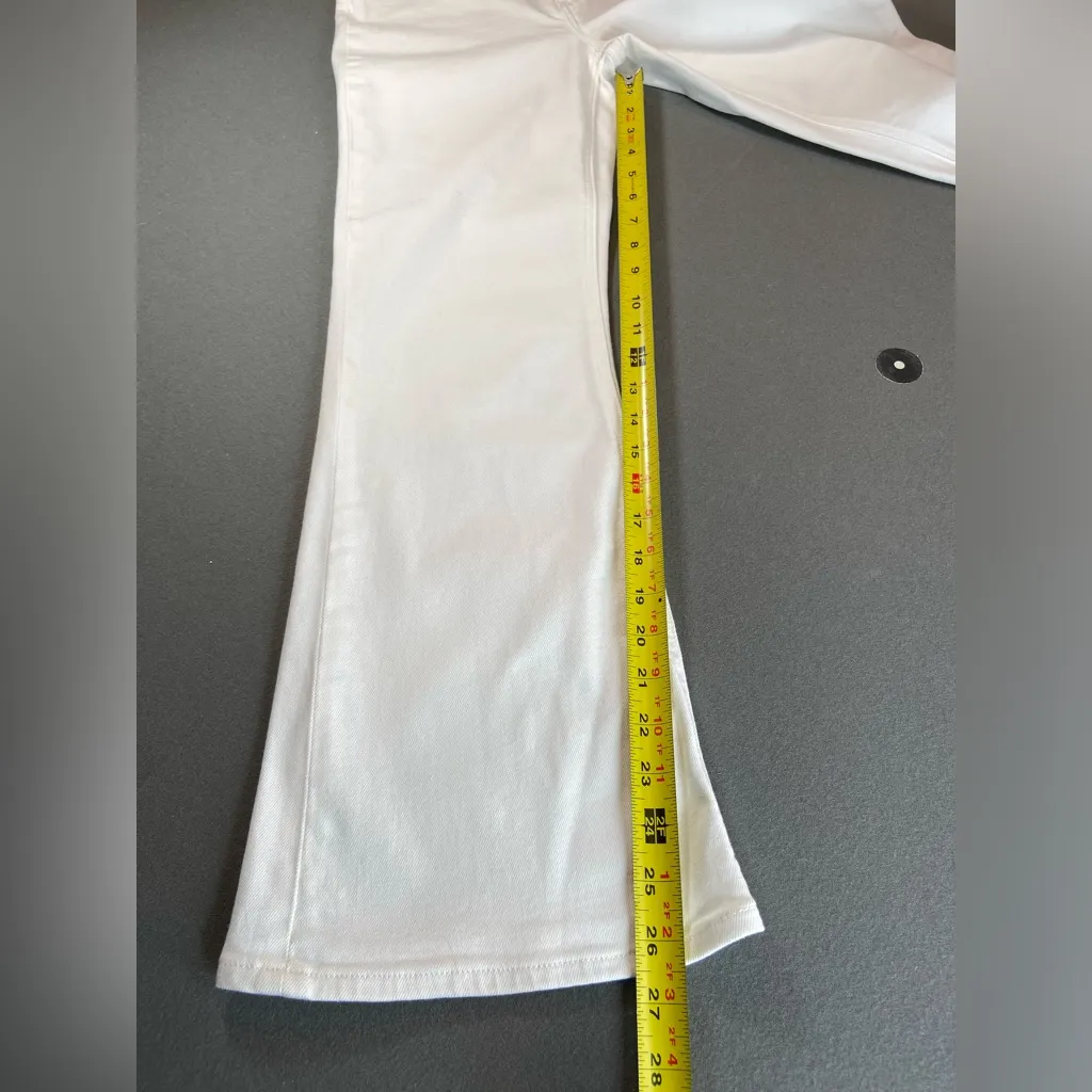 Aritzia Denim Forum Twiggy‎ White Jeans High Rise Flare Size 27L - Image 8