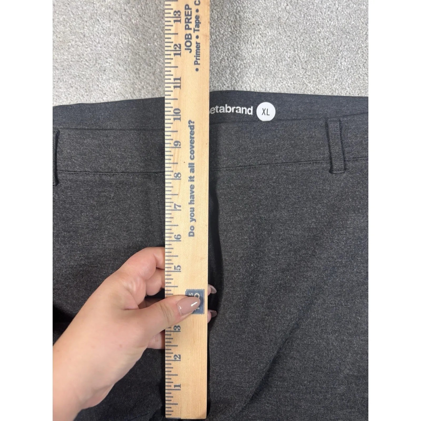 Betabrand Classic Dress Pant Yoga Pant | Straight dk‎ gray xl no button - Image 8