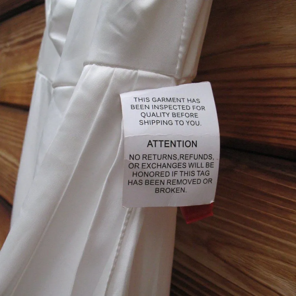 NWOT Mac Duggal One Shoulder White Satin Gown - Image 11