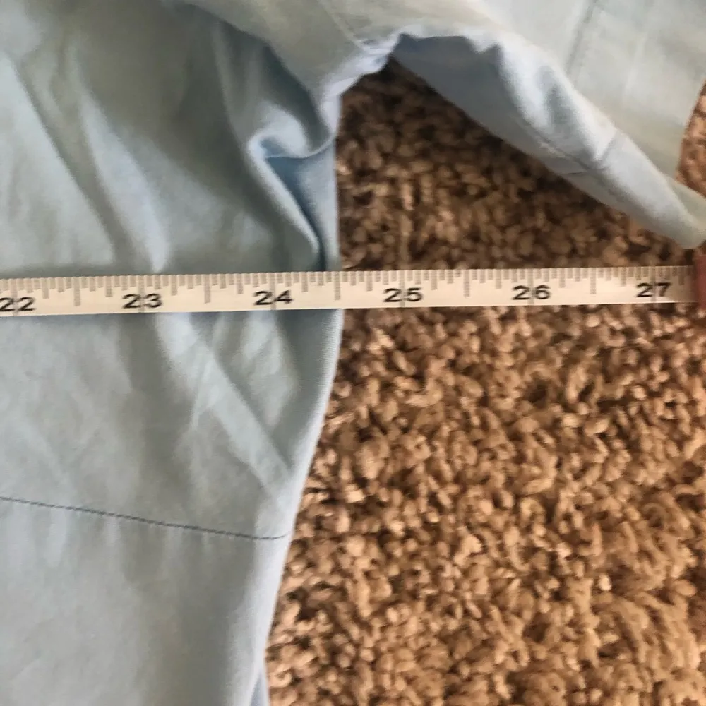 Short Sleeve Light Blue Button Up Blouse Gray Size XXL - Image 10