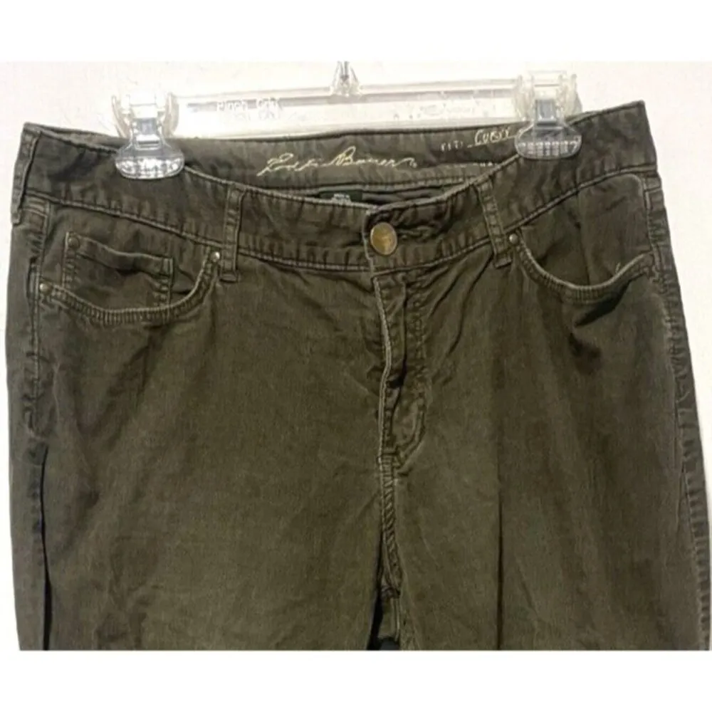 Eddie Bauer Curvy Bootcut Corduroy Pants Olive Green 10T Tall - Image 2