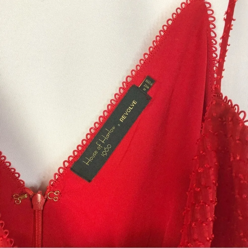 House of Harlow 1960 x Revolve Ines Racing Red Midi Dress XS - Image 5
