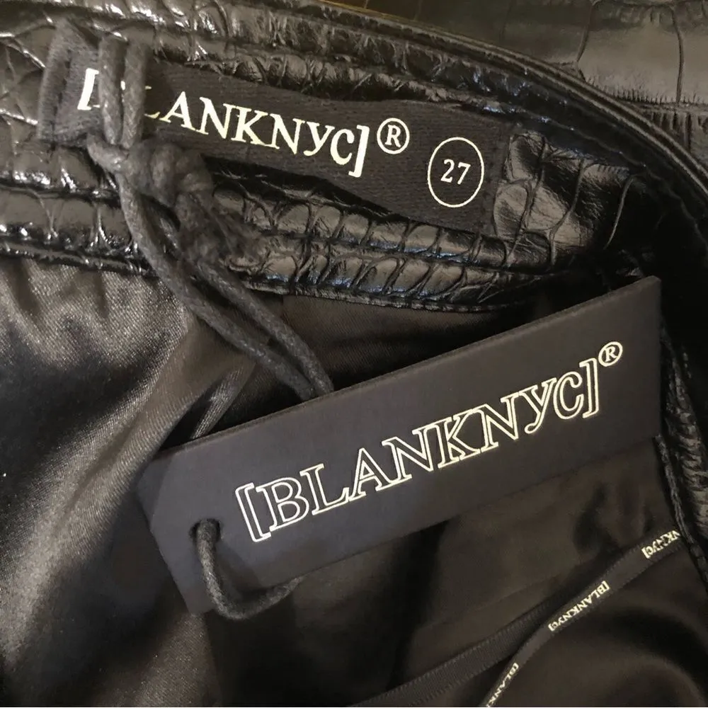 BlankNYC Black Vegan Leather Snake Mini Skirt Size 27 - Image 5