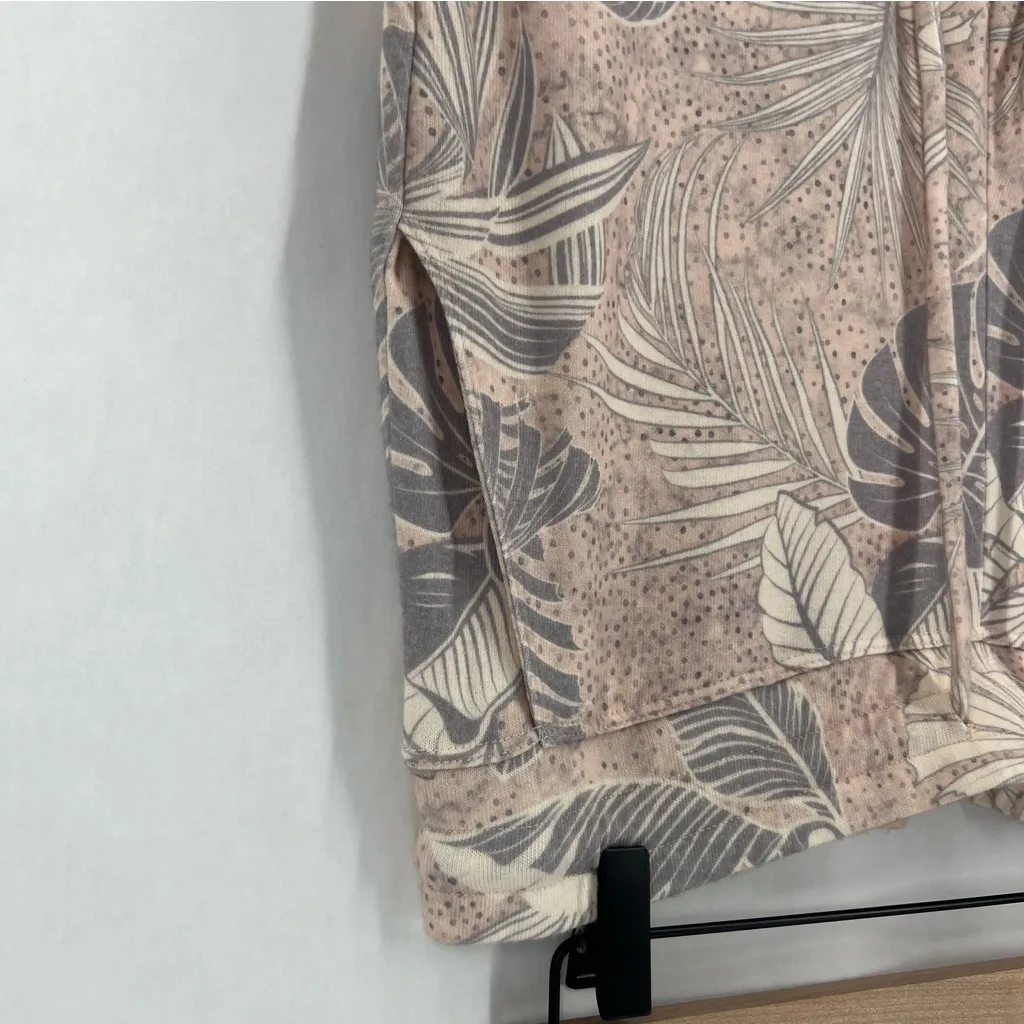 Sundry Pastel Leaf Print Soft Stretch Jogger Pants Drawstring Loungewear Size 4 - Image 4