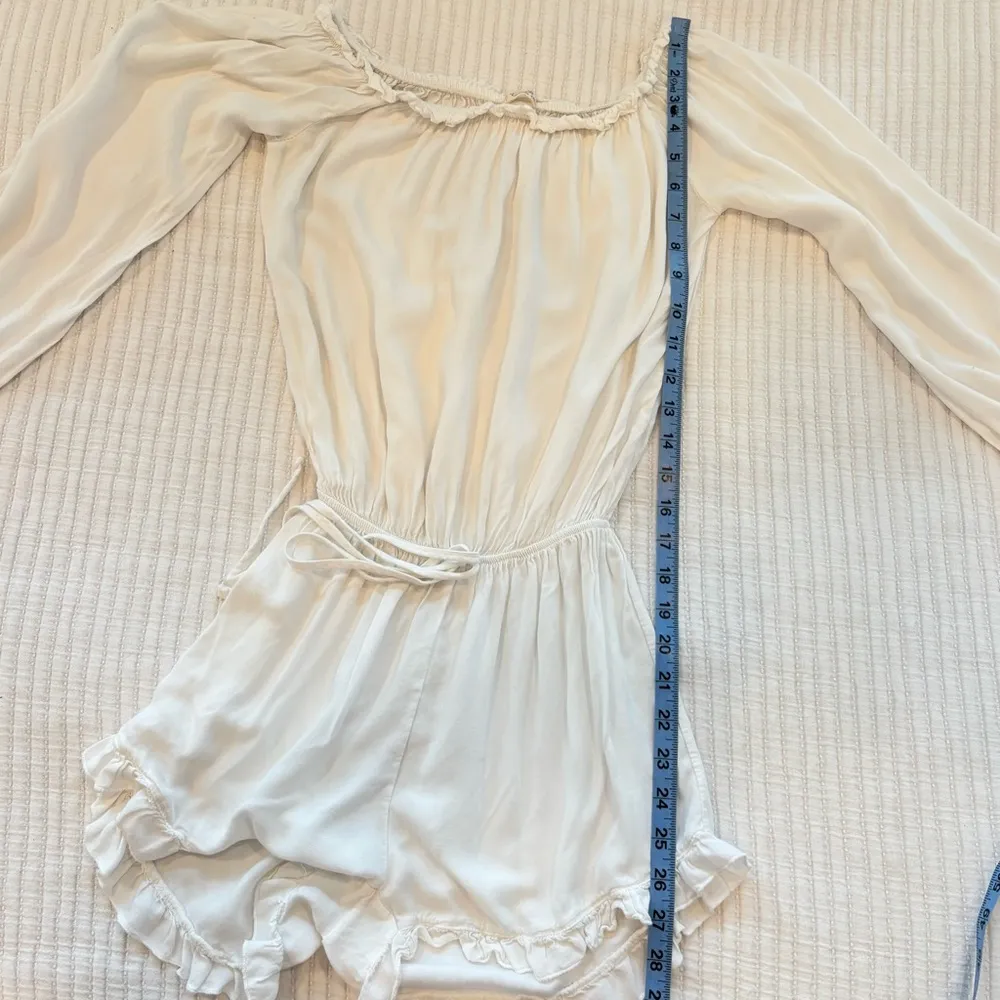 Brandy Melville John Galt White Gabriella Romper Off Shoulder OS Elastic Waist - Image 11