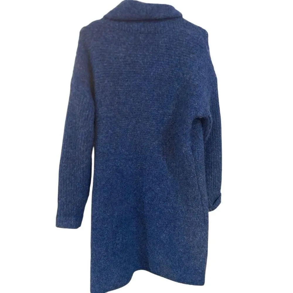 Sundance wool blend blue cardigan button front medium brown buttons small - Image 4