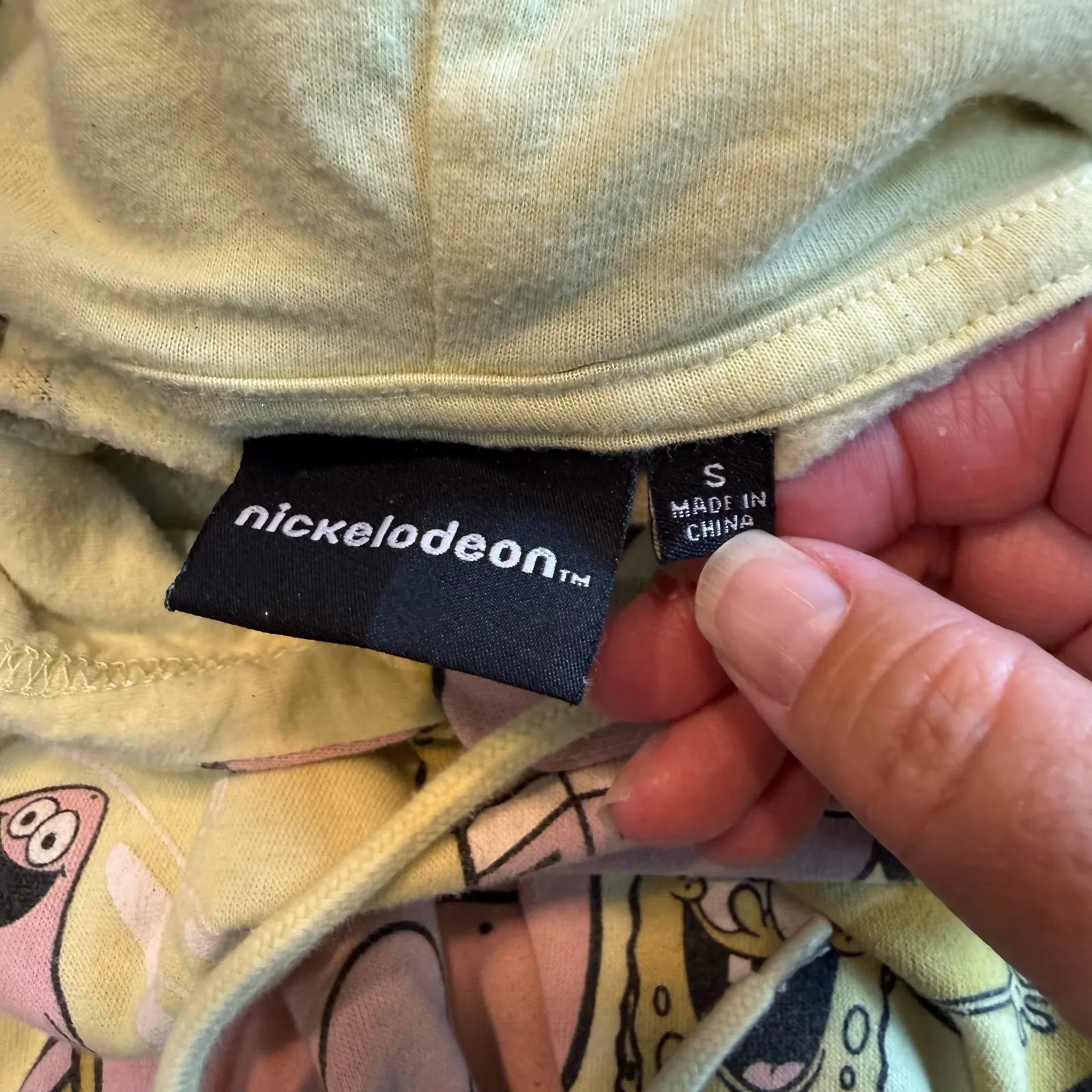 Nickelodeon Spongebob Squarepants Cartoon Print Cropped Hoodie Womens Small‎ - Image 2