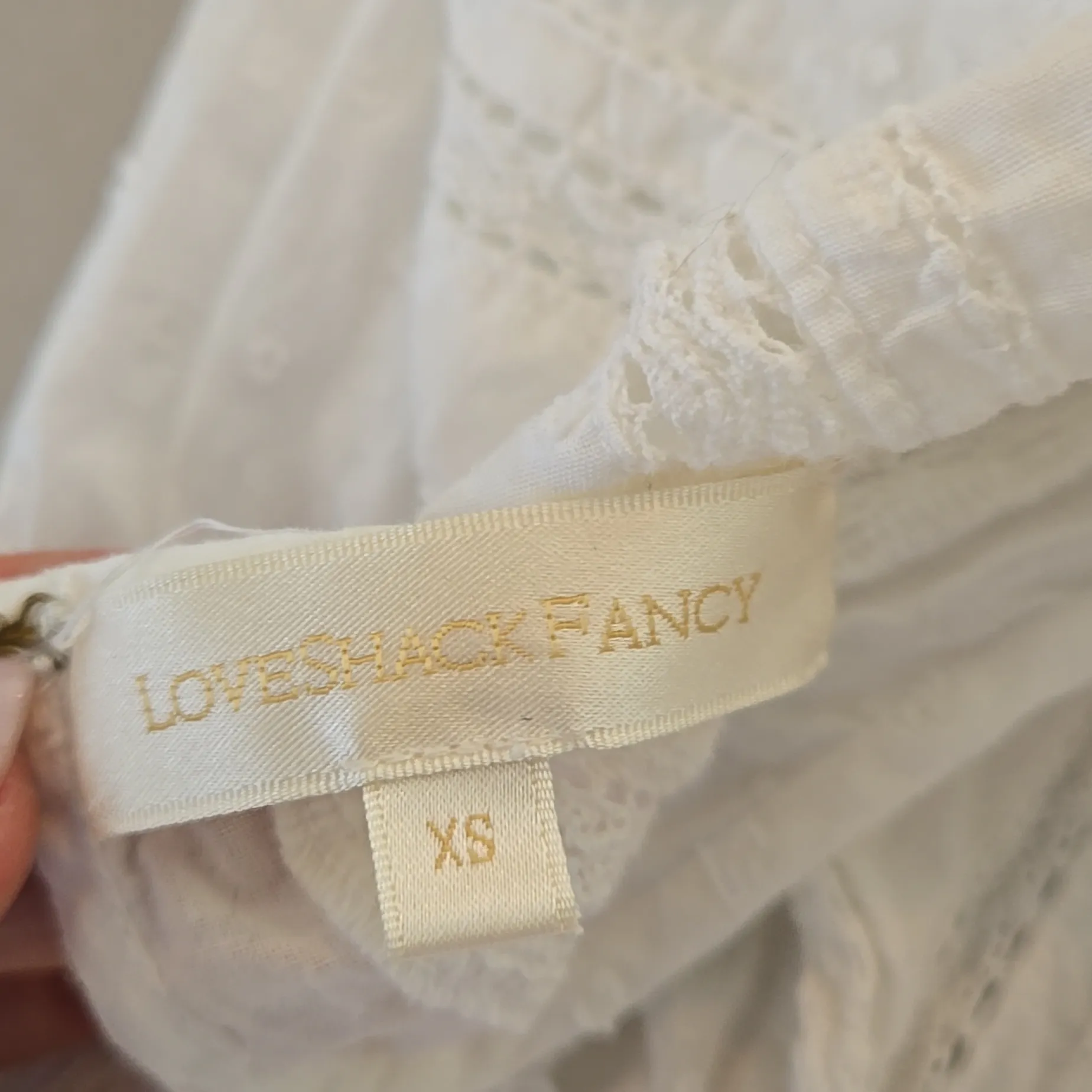 LoveShackFancy Natasha Dress in White Ruffled Mini Dress Size XS - Image 10