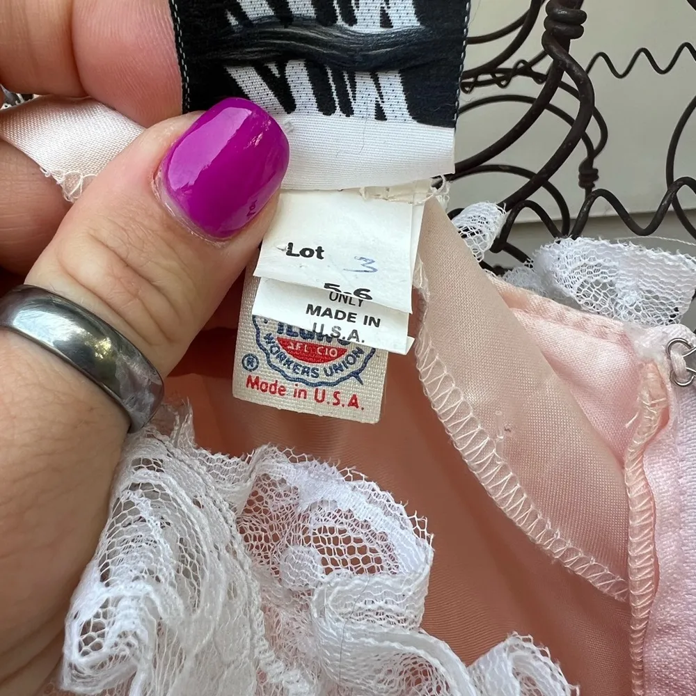 Vintage 80s ZumZum Peach Ruffle Lace Pickups Miss Peach Bo Peep Gown Dress 5/6 Orange Size XS - Image 6