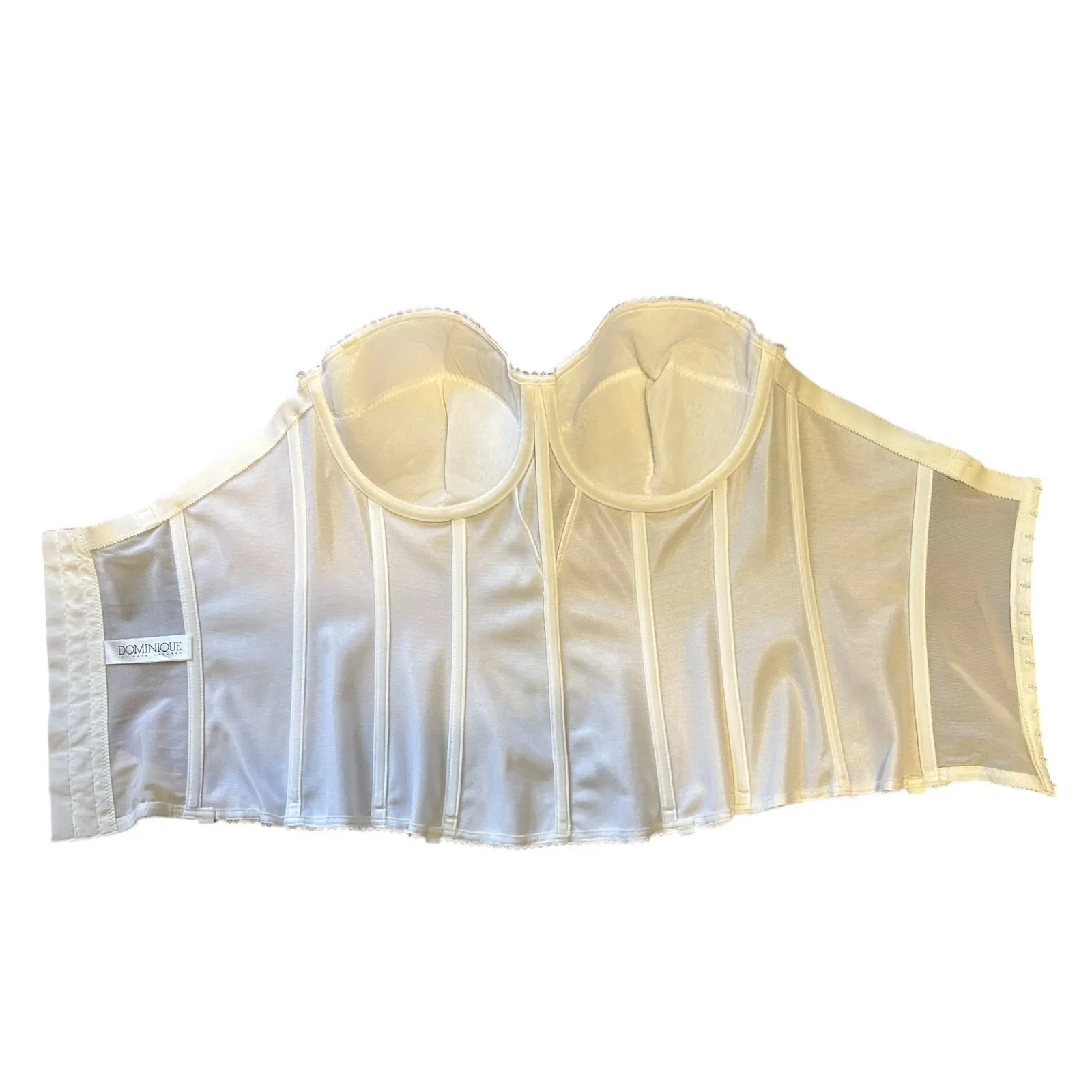Dominique WHITE Juliette Strapless Longline Corset Size US 36D Barbed Underwire - Image 7