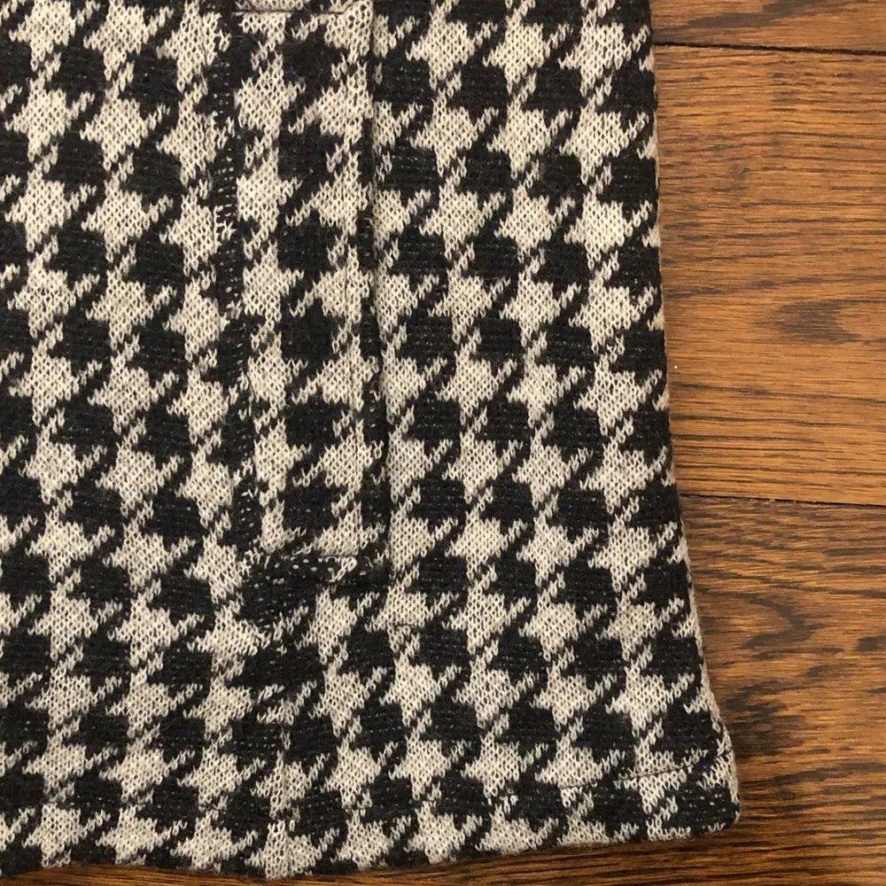 COLDWATER CREEK Black and White Houndstooth Single Breast Cape Coat Sz 1X - Image 3