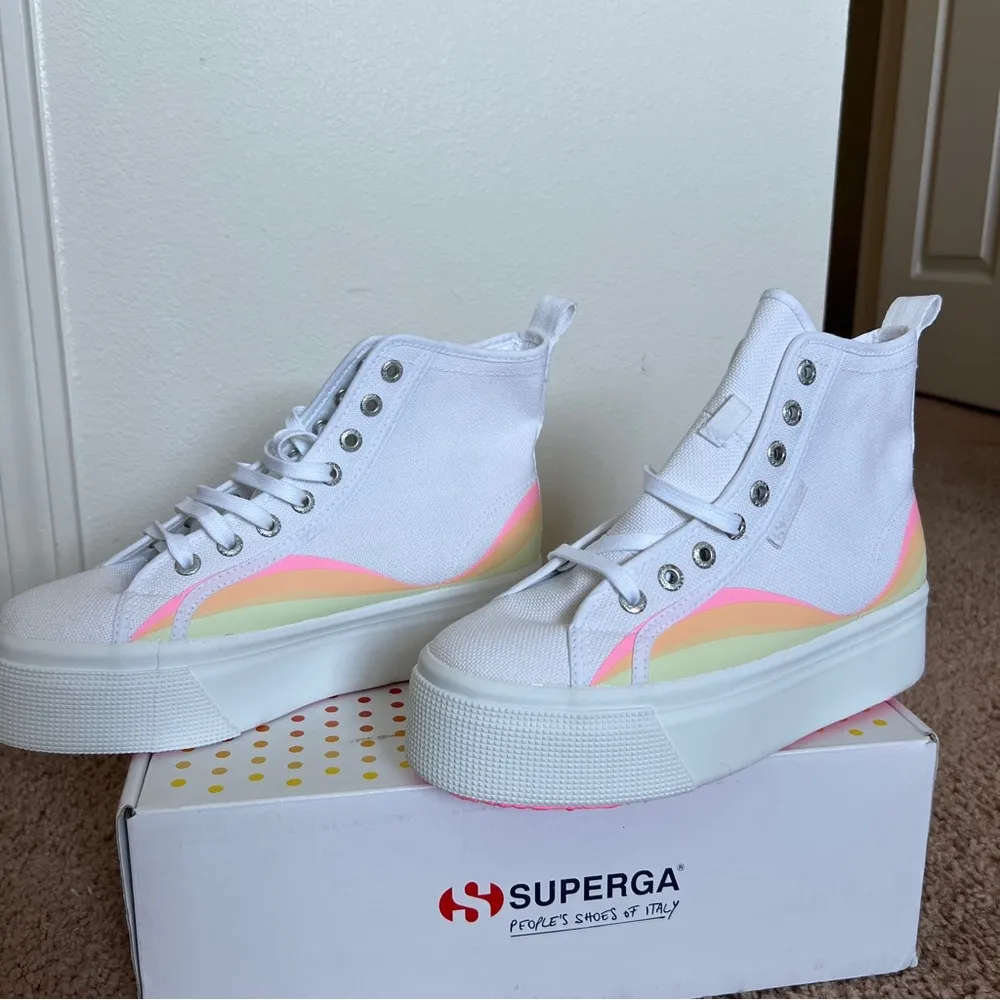 NIB Superga Rainbow Platform High Tops - Image 4