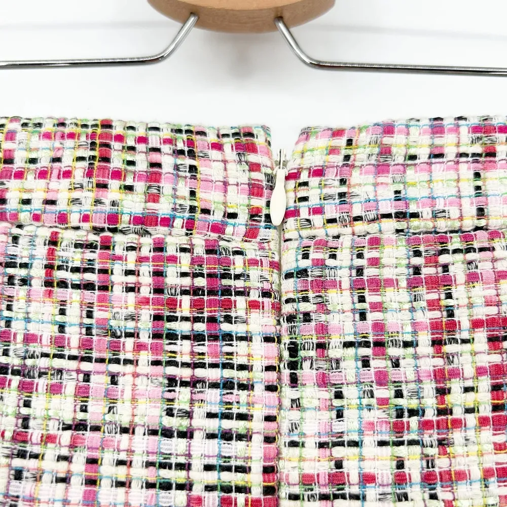 Ann Taylor  Womens Rainbow Tweed Cotton Blend Career Work Mini Skirt Size 6 - Image 4