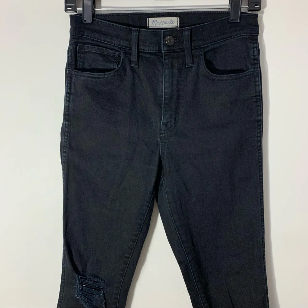 Madewell 10” High Riser Skinny Skinny Distressed Raw Hem Jeans Size 25 - Image 5