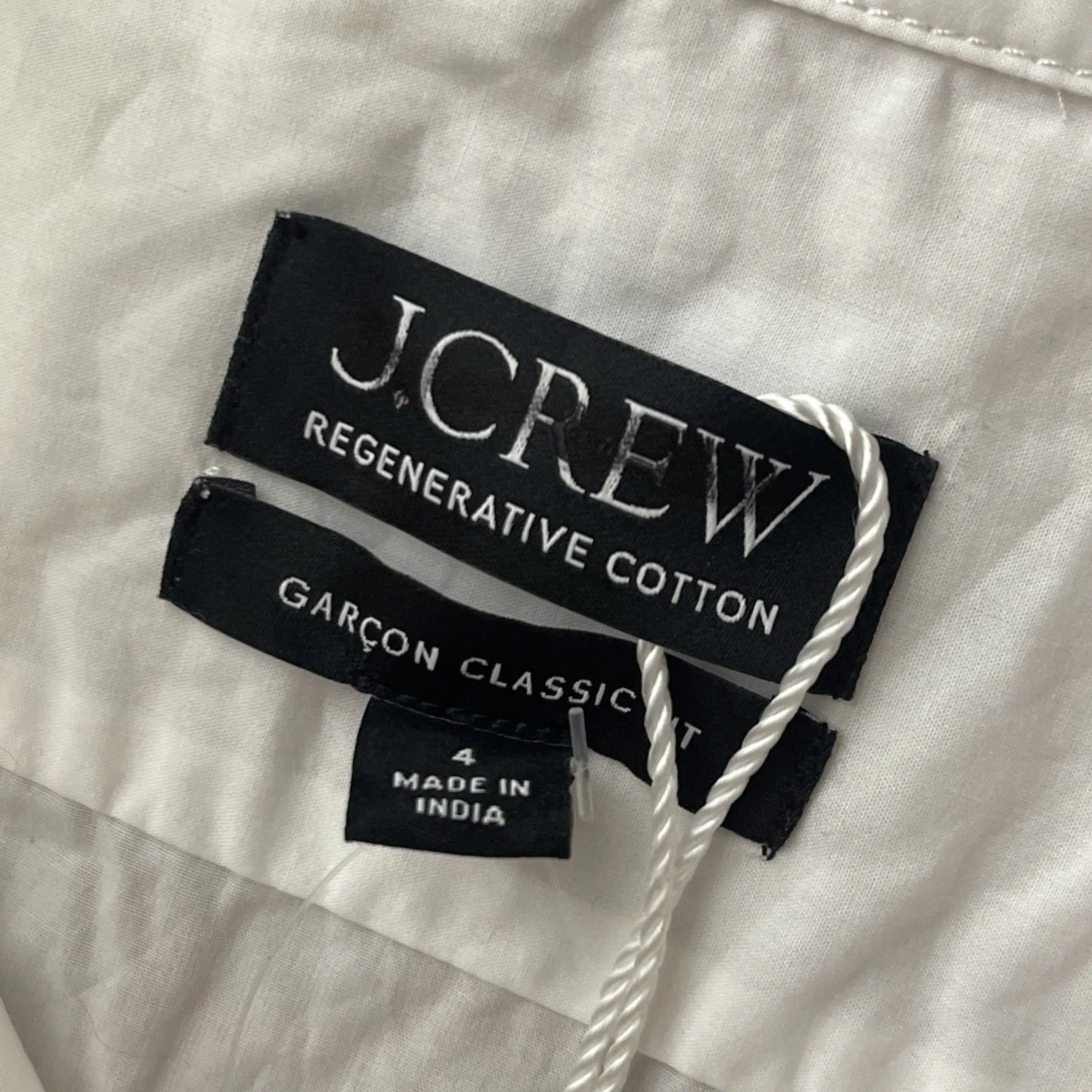 J.CREW Garçon Classic Shirt in Cotton Poplin Size 4 White NEW Classic Work BY715 - Image 7