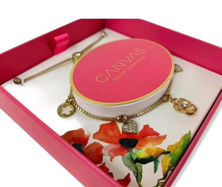 Canvas Satin Gold Bolo Charm Bracelet  - Image 4