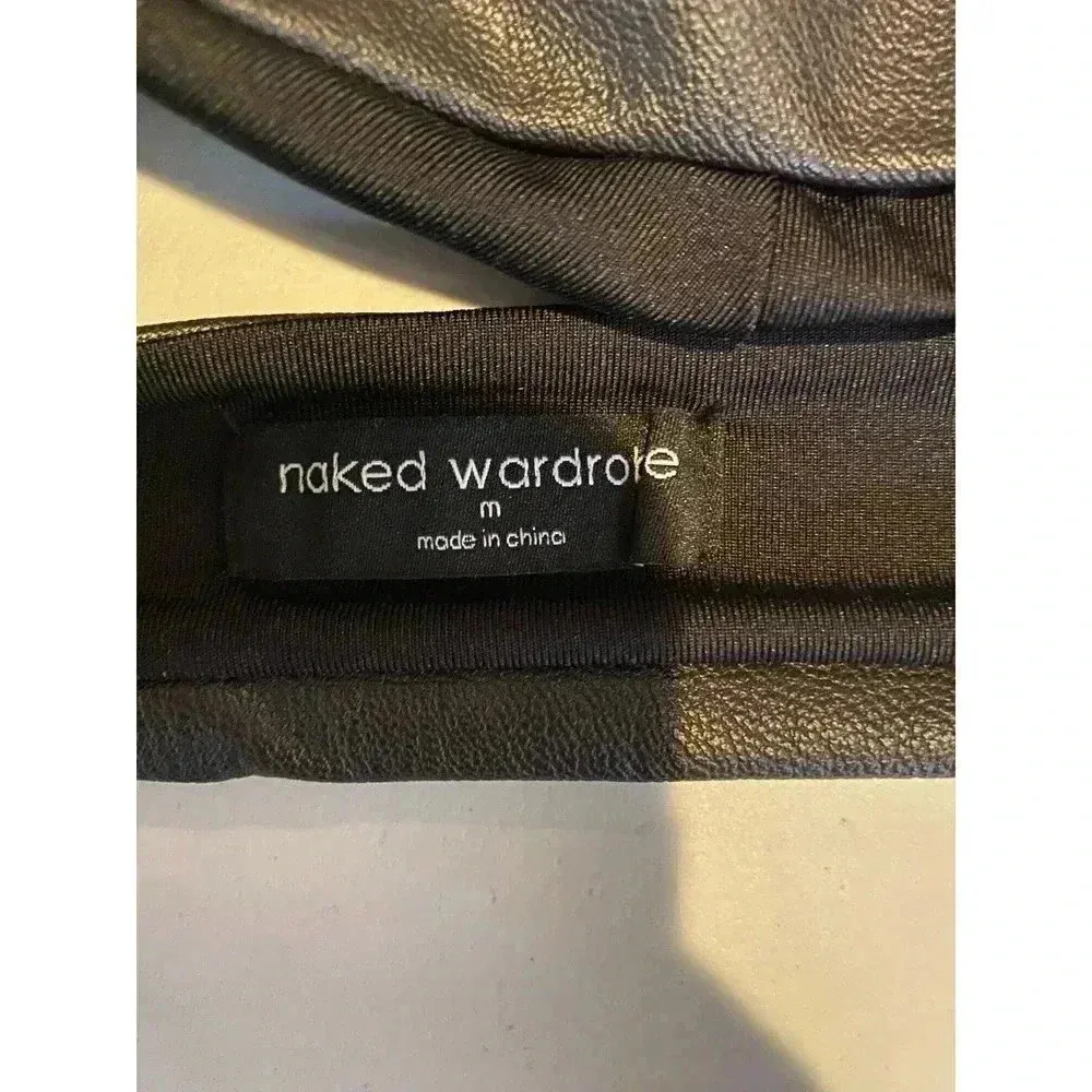 Naked Wardrobe Black Vegan Leather Bra-M - Image 3