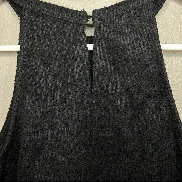 Zara black tweed halter top with fringe hem women's size small - Image 7