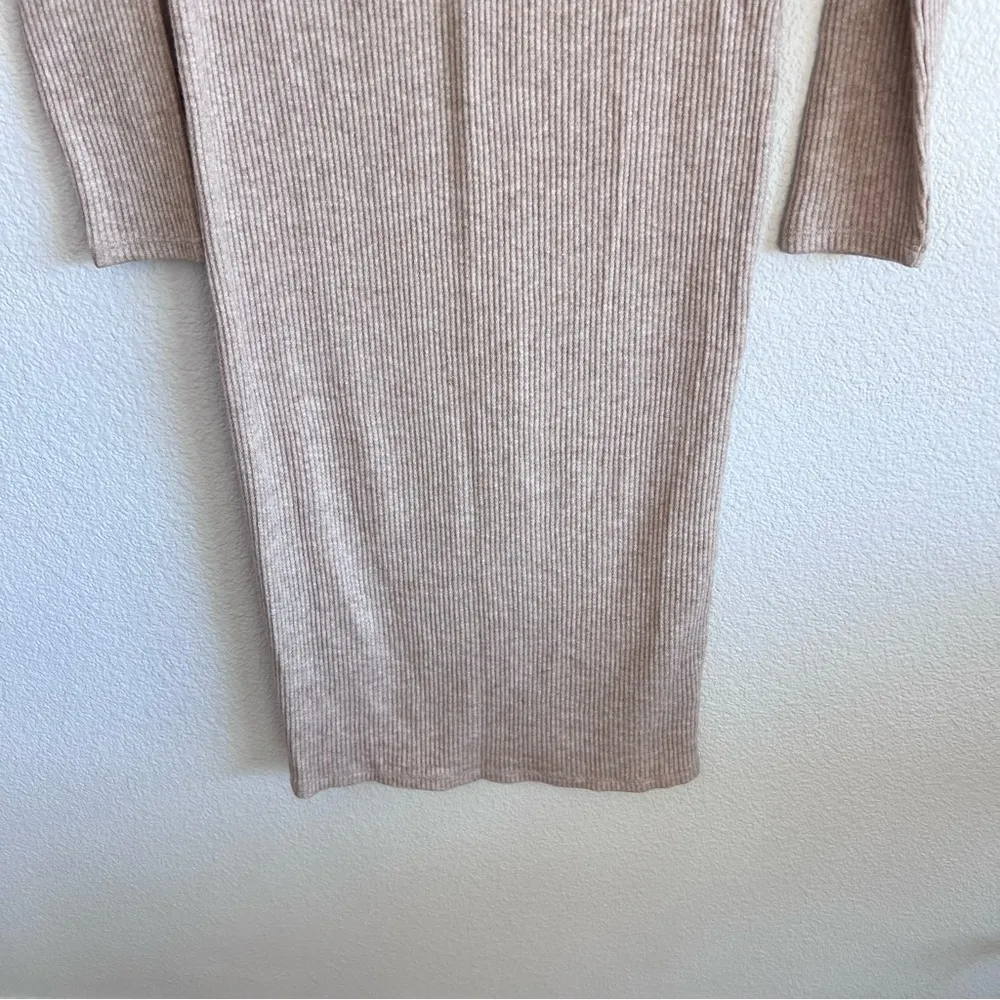 Forever 21 Women’s Ribbed Cream Body Con Midi Dress - Image 6