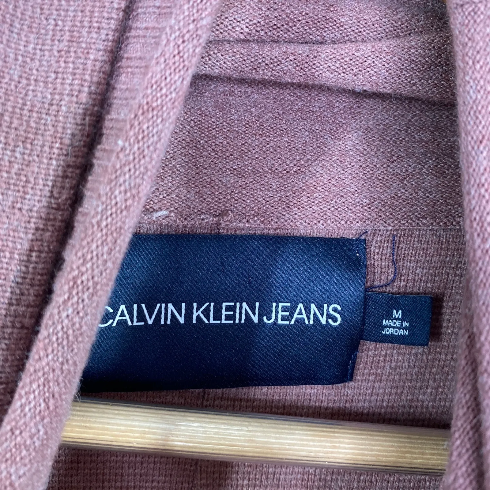 Calvin Klein Jeans Sweater Women Size M Rust Red Cowl Neck Knit Pullover Soft - Image 6