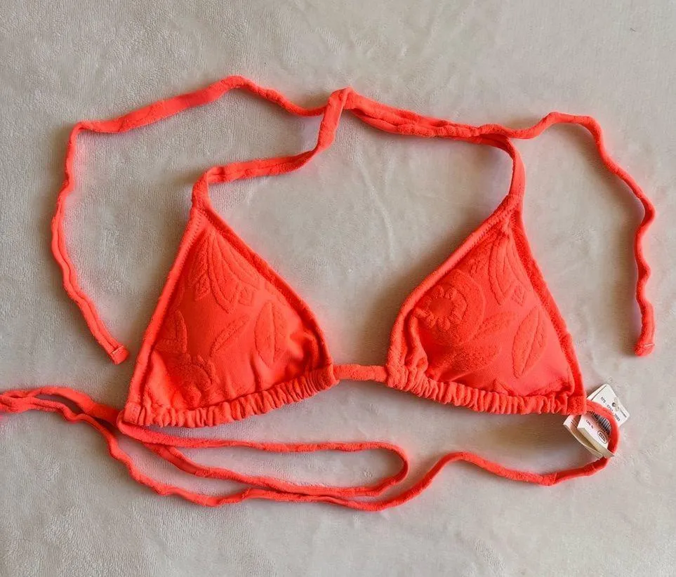 NWT Aerie Vibrant Coral Triangle Bikini Top - Image 2