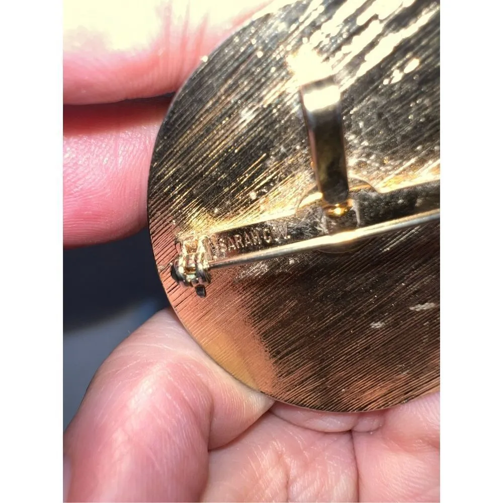 Vintage Sarah Coventry Pink Confetti Coraline Confetti Stone Brooch/Pendant Pink - Image 5