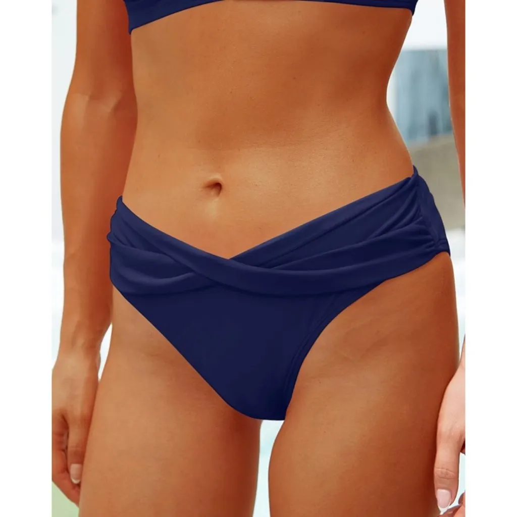 Yonique Navy Blue MEDIUM Two Piece Bathing Suits Push Up Bikini Halter Swimsuit - Image 6
