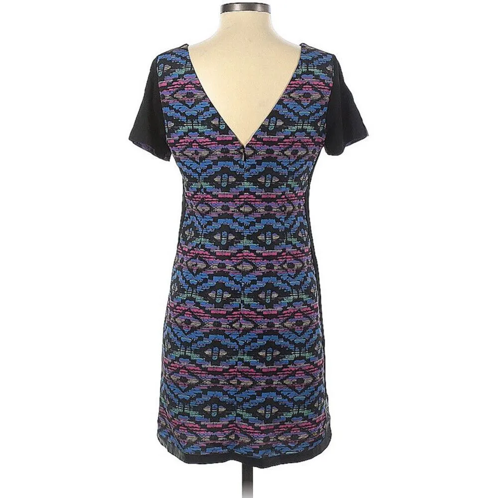 Plenty by Tracy Reese Anthropologie Dress Aztec Southwestern Faux Leather Trim 2 - Image 2