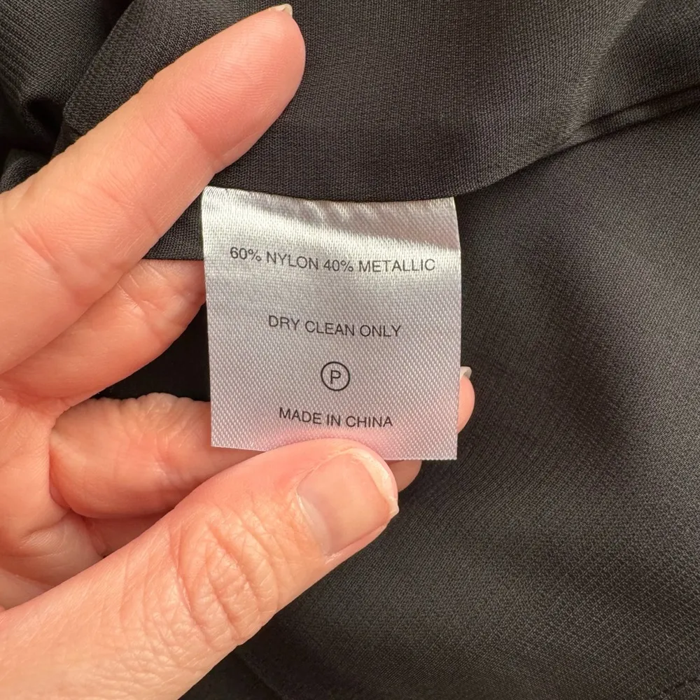 Marie Oliver June Metallic Silver Mock Neck Blouse Size Medium - Image 10