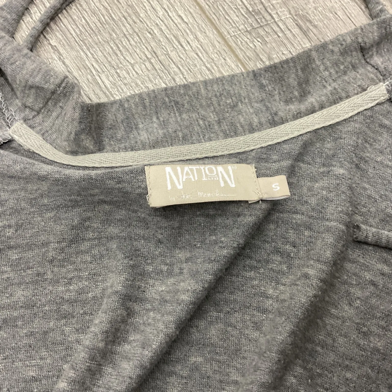 Nation LTD Womens Small Gray Fringe Open Front Long Sleeve Cardigan - Image 4