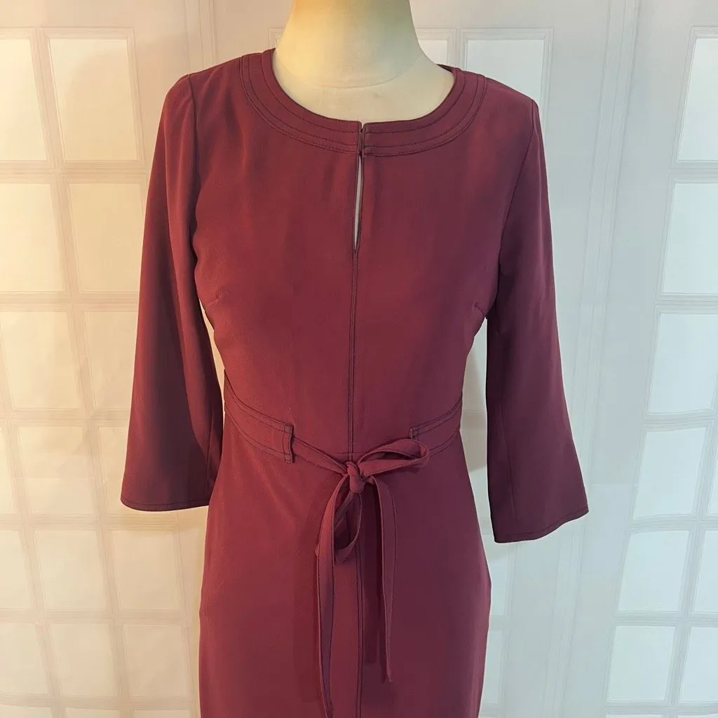 Boden Addie burgundy 3/4 sleeve business professional dress size 4 - Image 3