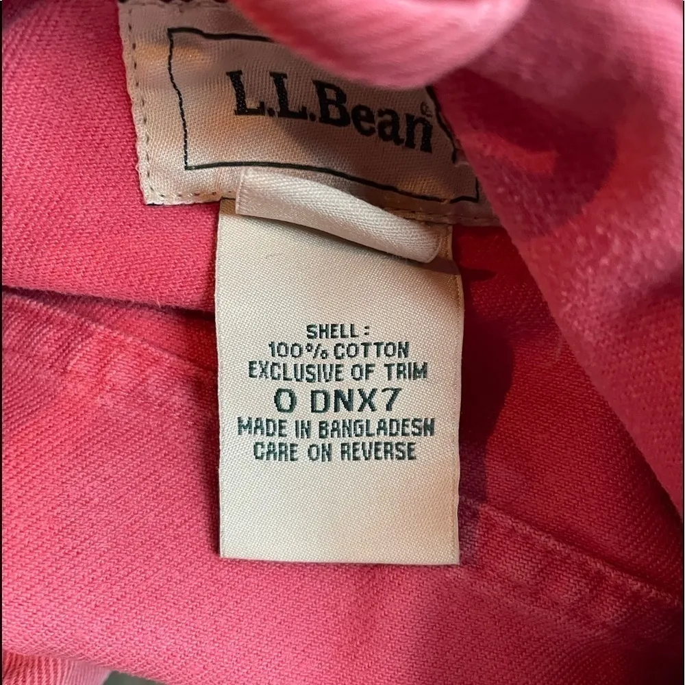 L.L. Bean Button Front‎ Cotton Jean Jacket in Pink Size Medium - Image 3