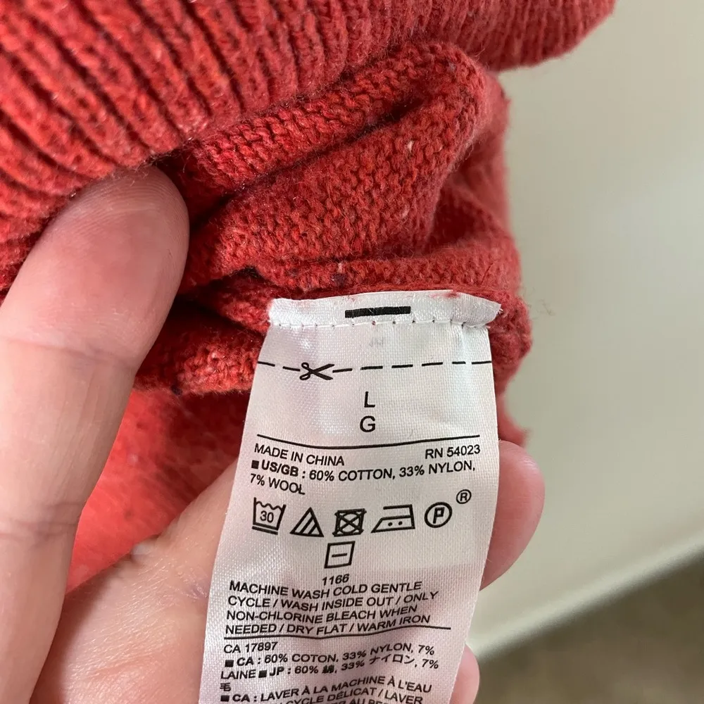 Banana Republic Orange LS Sweater Large - Image 3