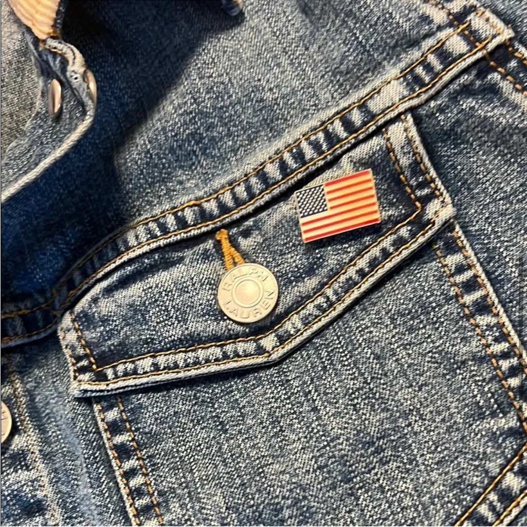 Ralph Lauren Blue Jean Jacket with Flag Patch - Image 5