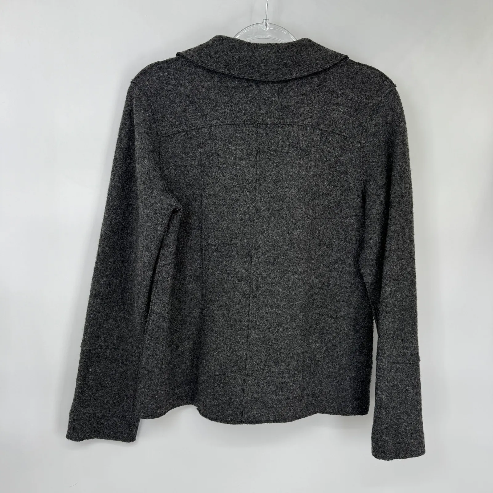 The Territory Ahead Charcoal Wool Blend Blazer Jacket Womens Small Button Front - Image 5