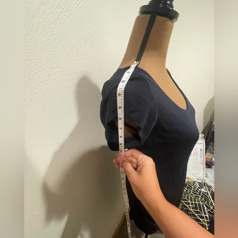 Inc black shirt sleeve dress with butterfly beaded detail - Image 4