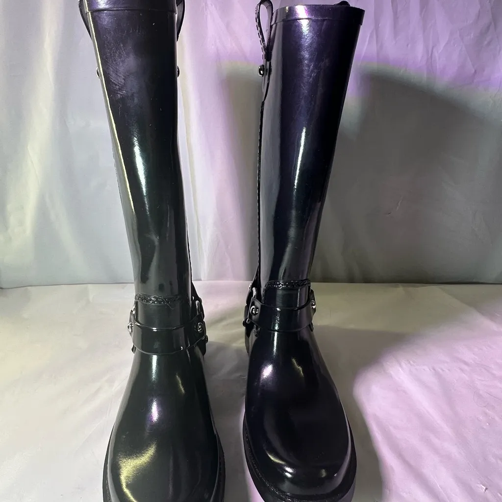 Michael Kors Glossy Black Rain Boots - Image 6
