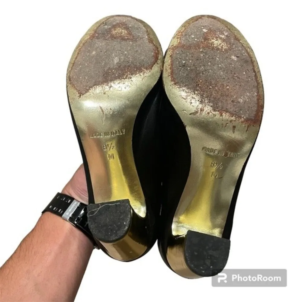 Juicy Couture Heels Women's 8.5 Black Y2K Leather Mariska Chain Pump - Image 5