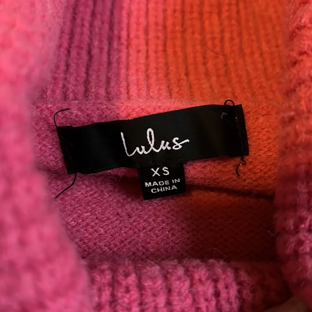 Lulus Committed To Cozy Hot Pink Cowl Neck Sweater Size XS - Image 5