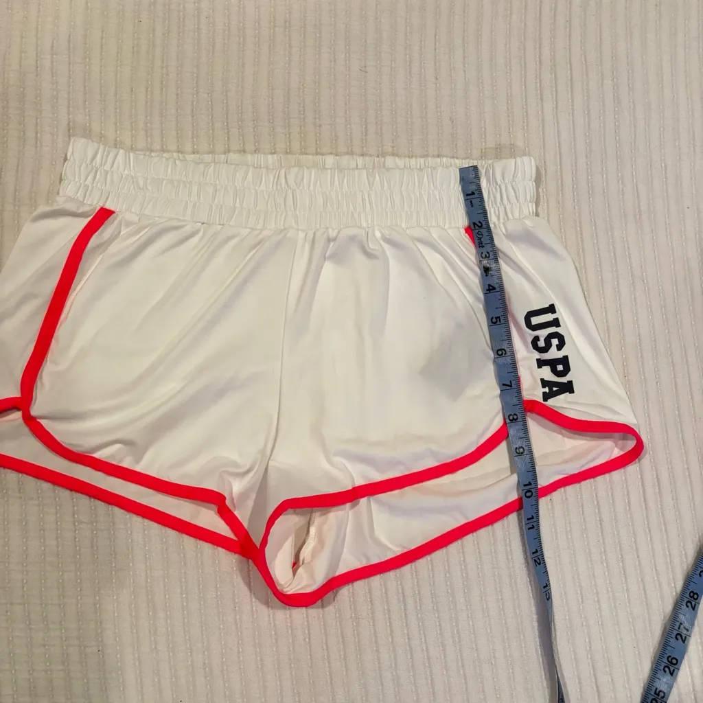 U.S. Polo Assn. NWT White Neon Hype Solid Running Short Women's Size Medium - Image 10