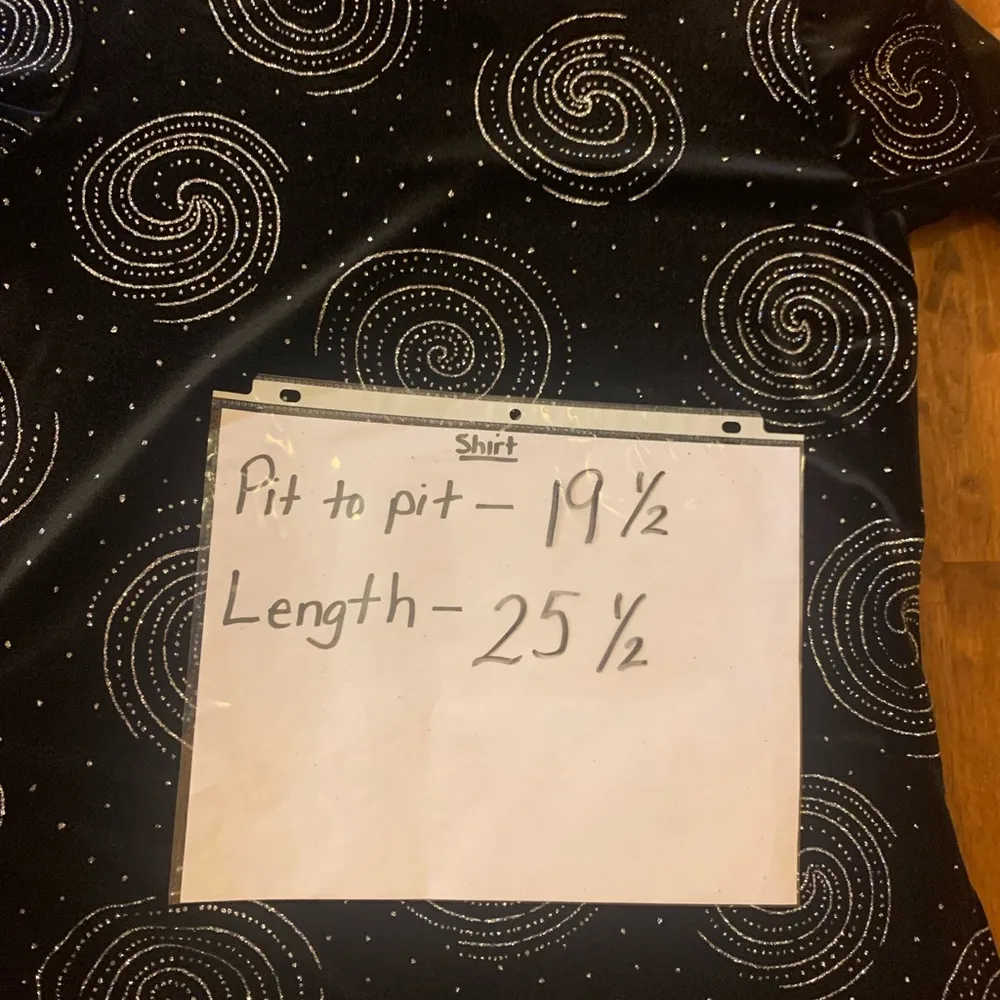 Briggs New York NWT top women’s Petite Small Black Sliver Glitter Stretch Velvet - Image 4