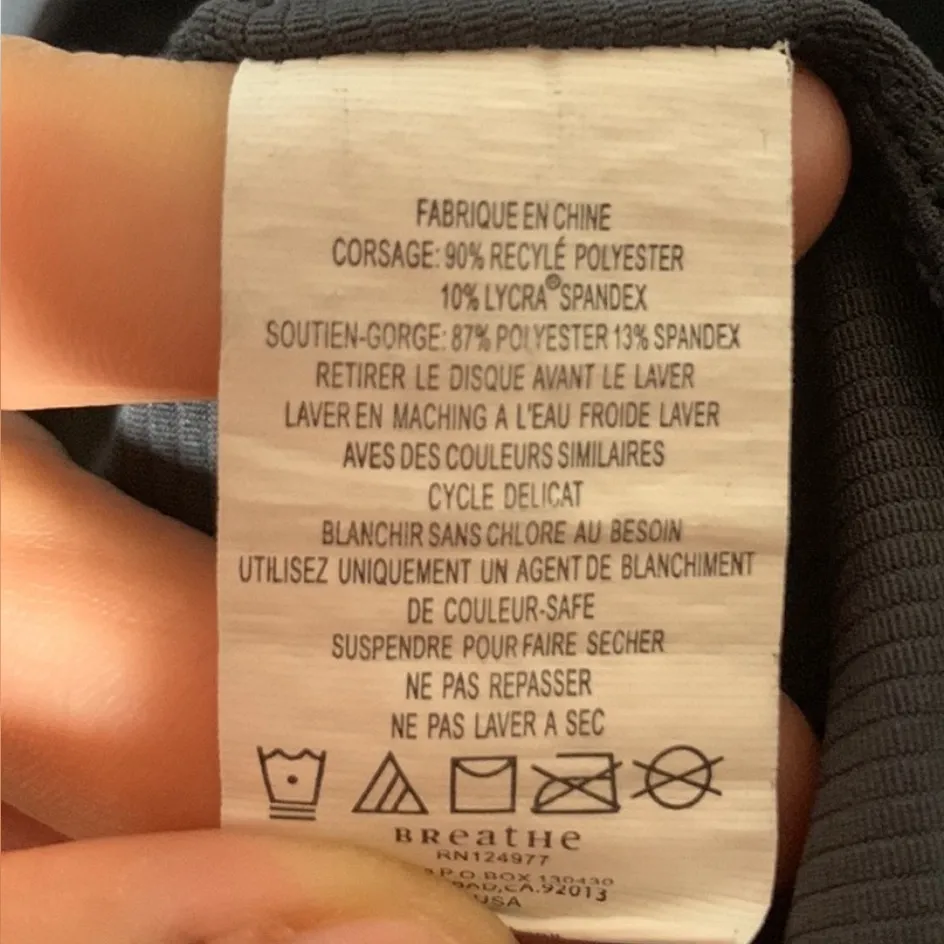 PrAna Charcoal Built In Bra Athletic Work‎ Out Tank Top Pullover Size M - Image 7