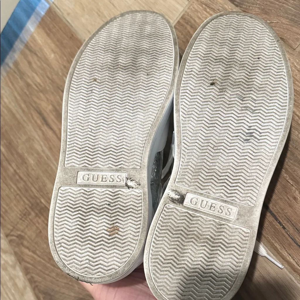 Guess White and Silver Women's Sneakers - Image 6