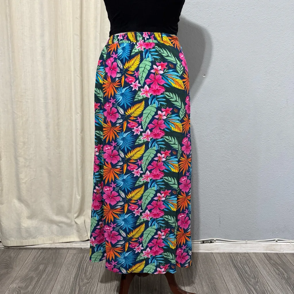 Serra Hawaiian Floral Wrap Sarong Beach Pool Cover Up Skirt Size M Elastic Waist Pink Size M - Image 7