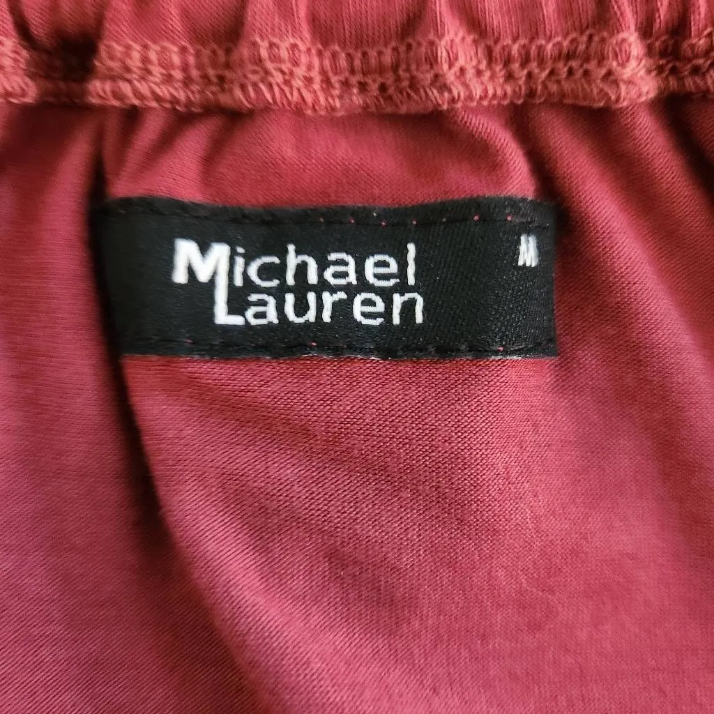 Michael Lauren Berry Pink Sleeveless Knit Dress Smocked Waist NWT Size Medium - Image 6