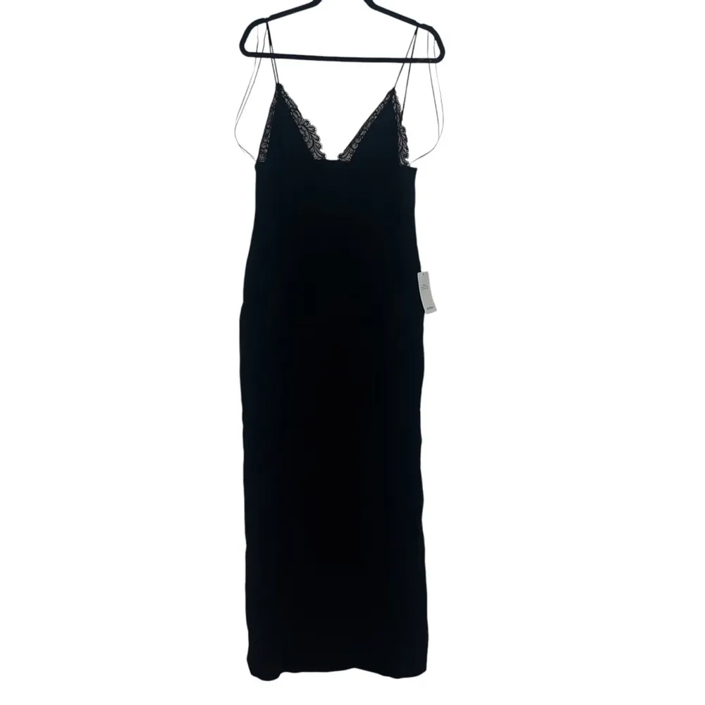NEW NWT David Koma Lace Trim Cami Top Detail Gown Cady & Lace In Black Size 10 - Image 5
