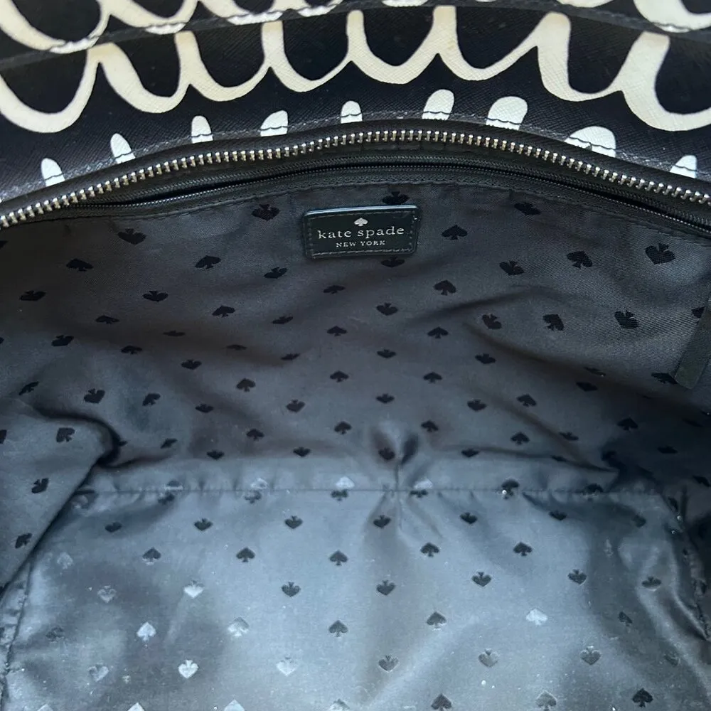 Kate Spade Shore Street Margereta Tote Black and White **Damaged Strap** Zip top - Image 6