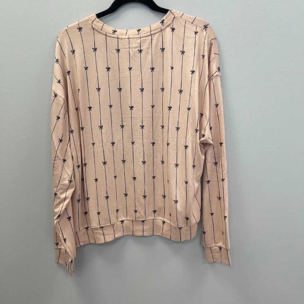 Z Supply Cozy Pinbows Pajama Set in Cashmere Pink - Large - NWT - Image 4