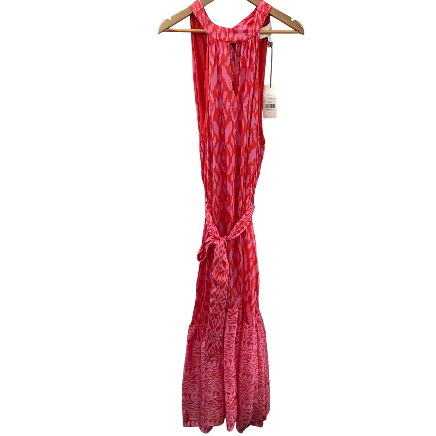 Cleobella Janice Satin Halter‎ Ankle Dress Jaipur Ikat Print Size Large - Image 13