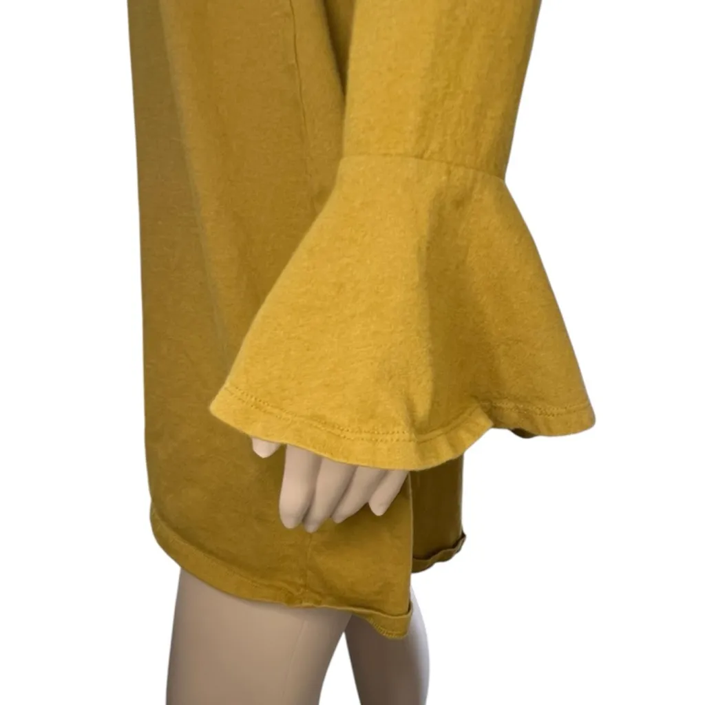 Free People Beach Long Sleeve Mini Dress With Open Back And Bell Sleeves - Image 2